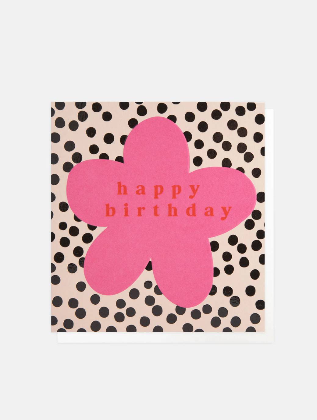 Caroline Gardener Pink Flower On Dots Birthday Card