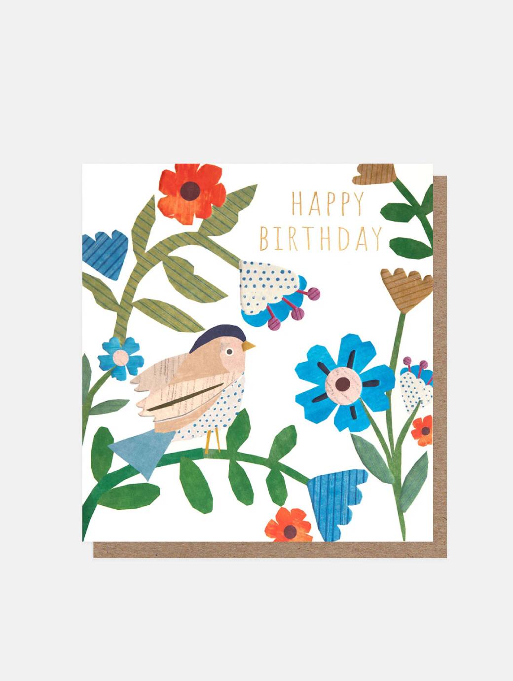 Caroline Gardner Bird & Flowers Happy Birthday Card