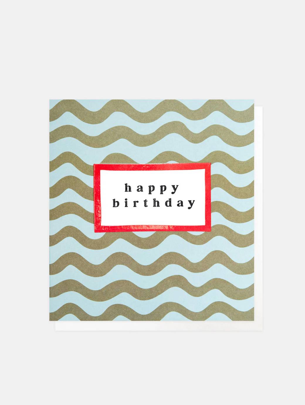 Caroline Gardner Blue/Green Wave Stripe Birthday Card