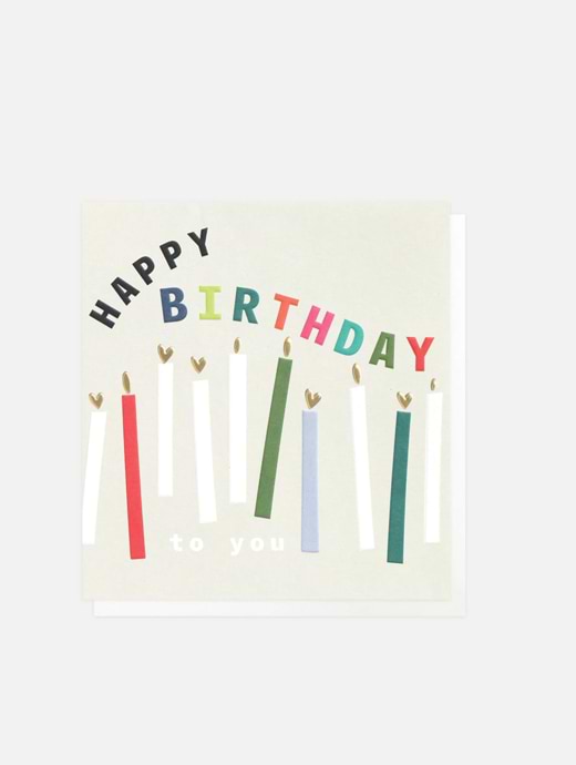 Caroline Gardner Candles & Hearts Birthday Card