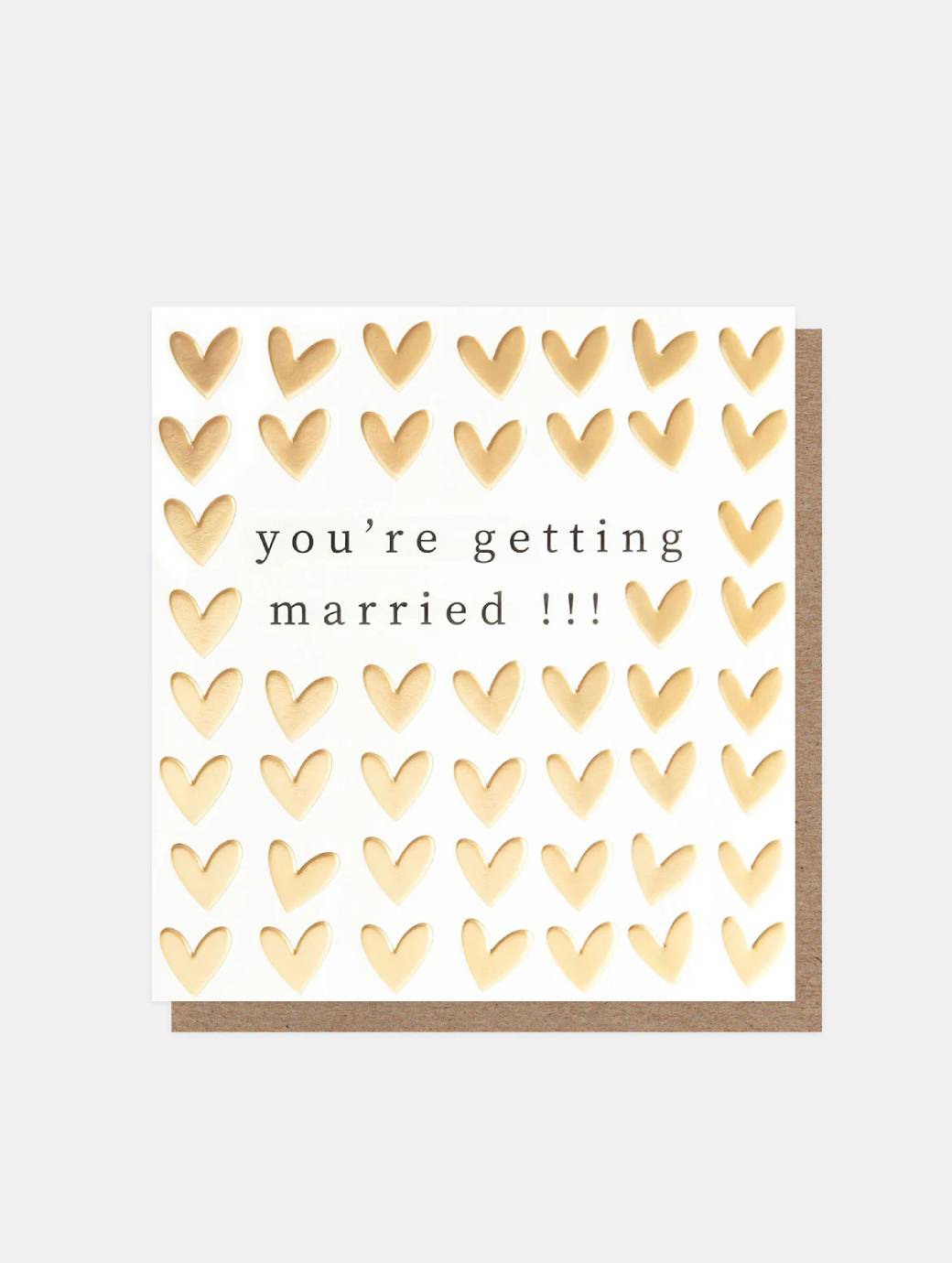 Caroline Gardner Gold Hearts Engagement Card