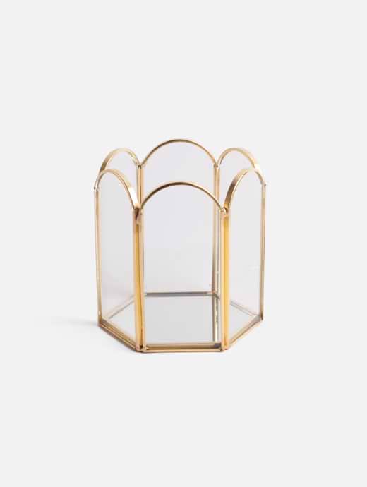 Caroline Gardner Gold/Glass Scallop Storage Pot