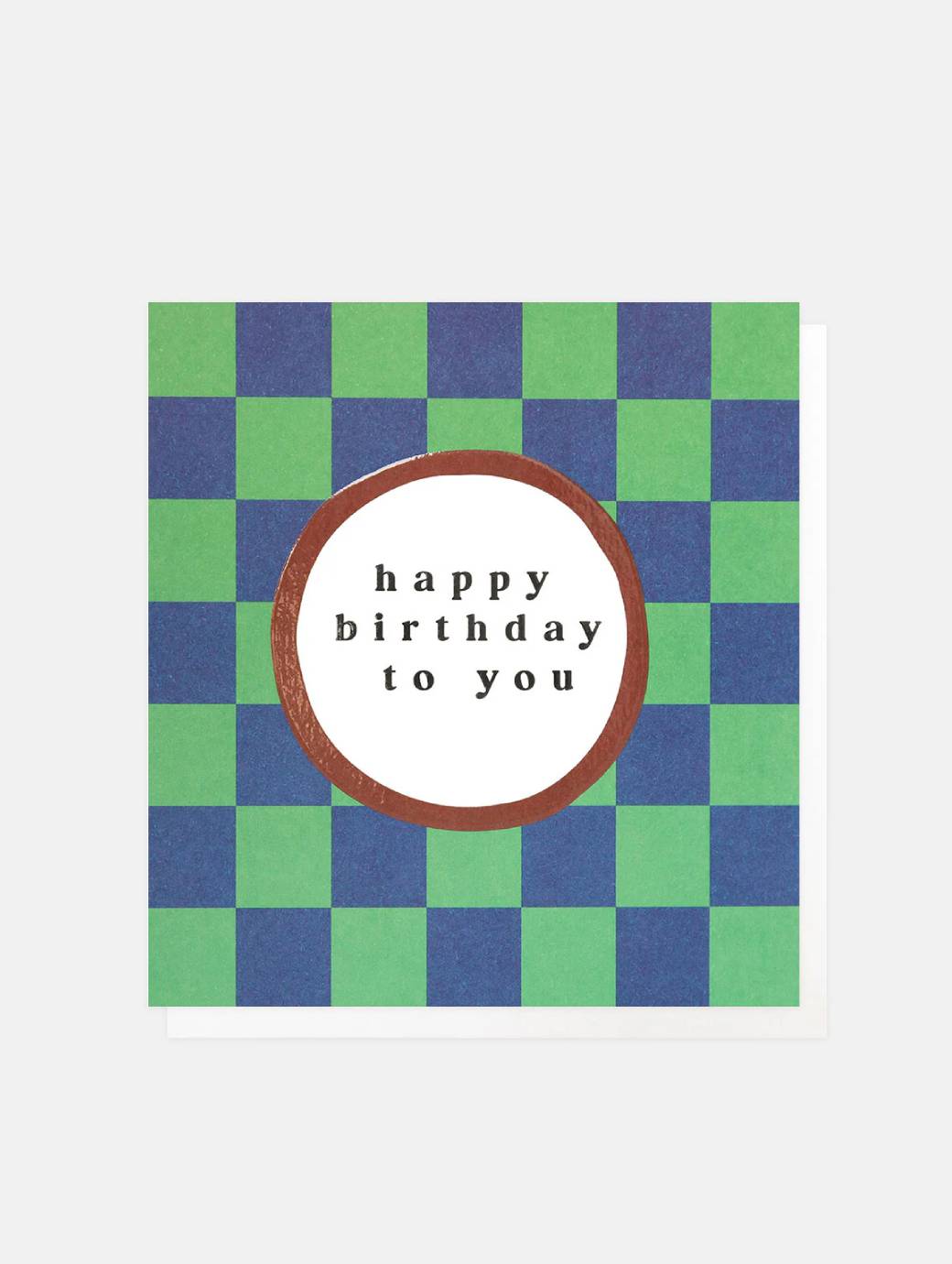 Caroline Gardner Green/Blue Grid Happy Birthday To You Card