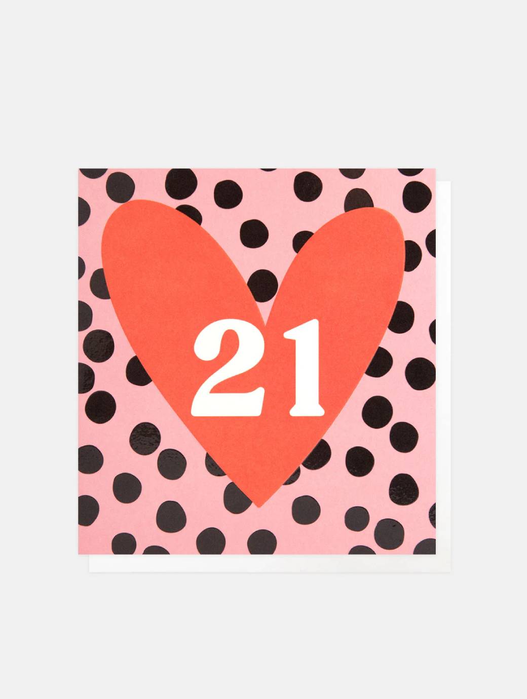 Caroline Gardner Heart On Pink Spots 21st Birthday Card