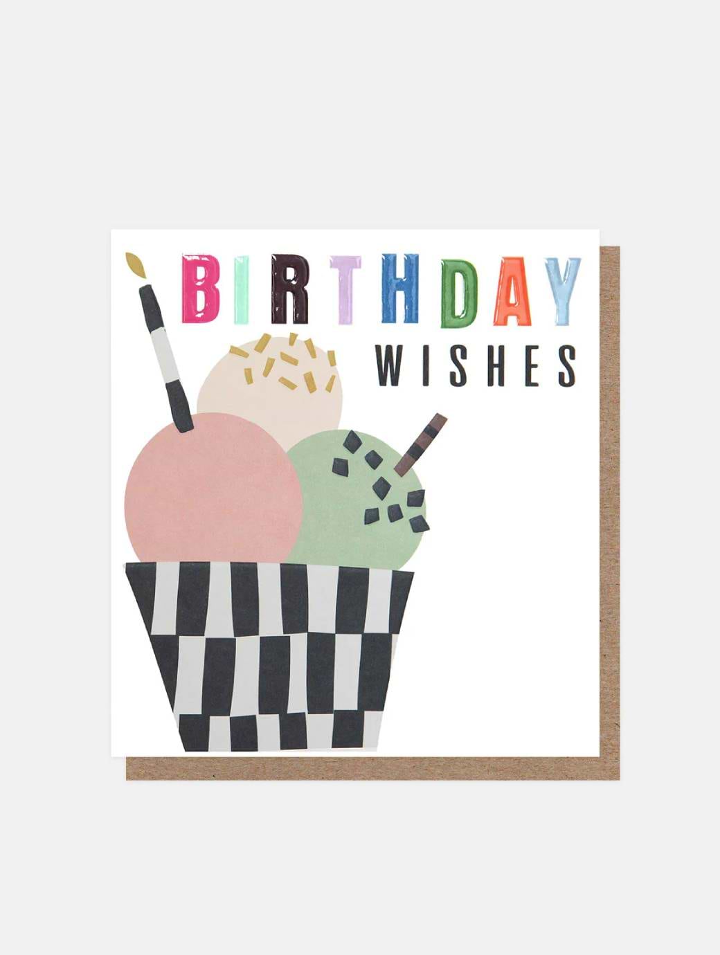Caroline Gardner Ice Cream Birthday Wishes Card