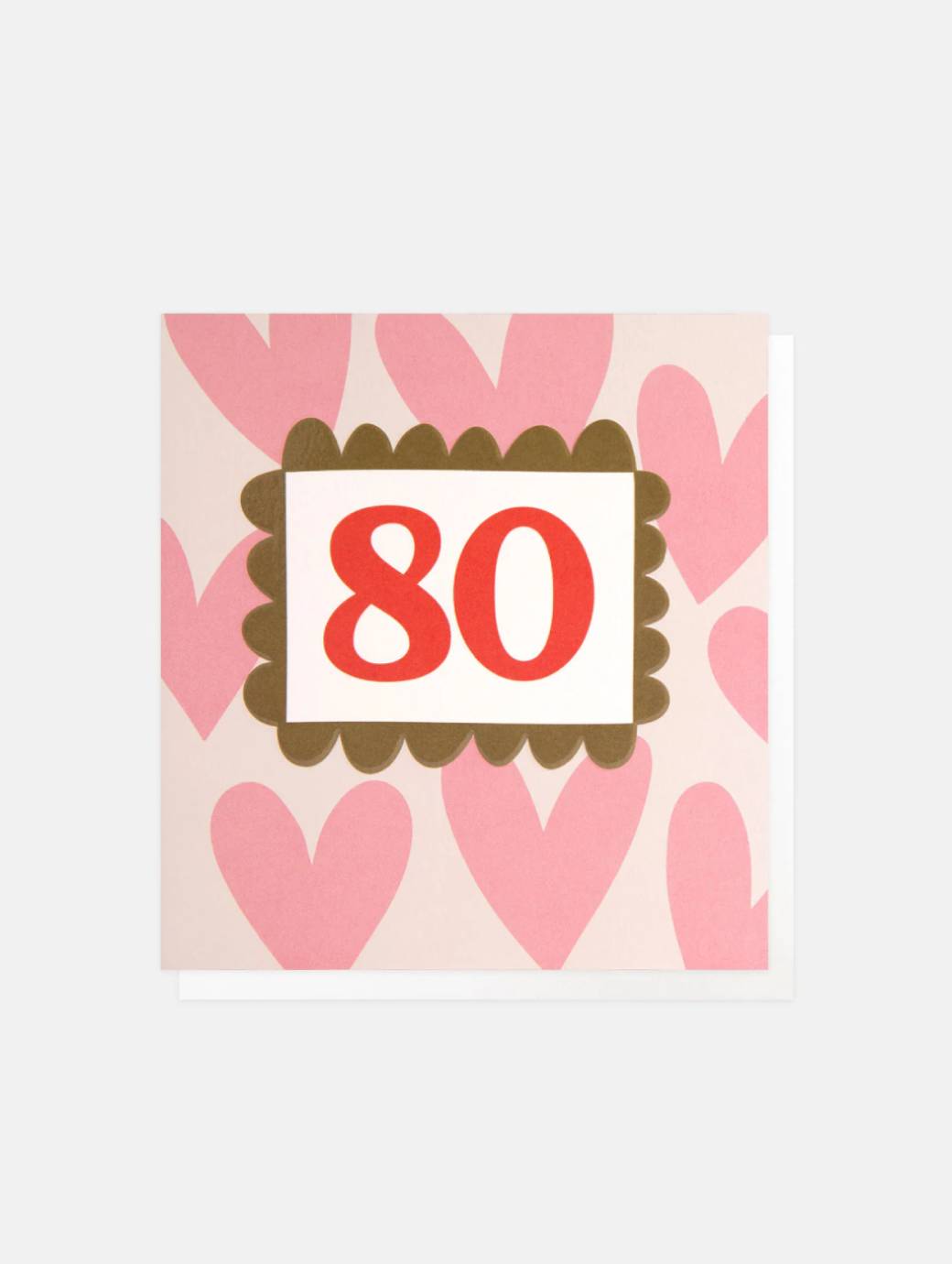 Caroline Gardner Pink Hearts 80th Birthday Card