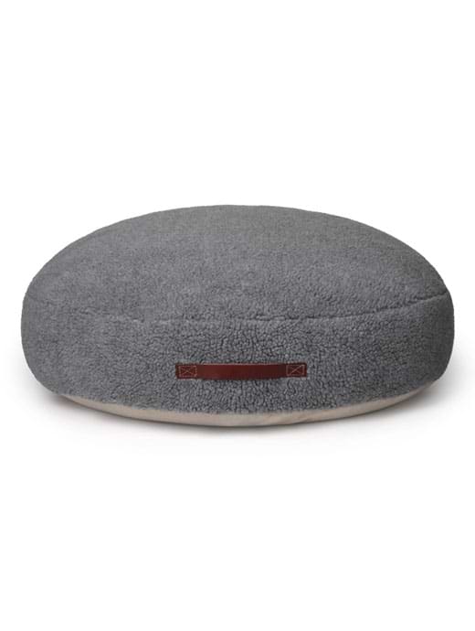 Chalk Giant Round Cushion Grey Sherpa 