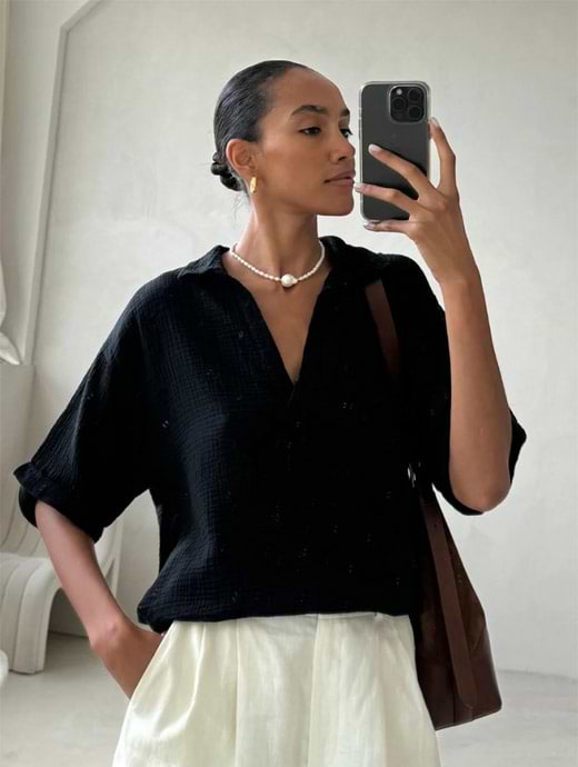 Charli Mariana Shirt Black