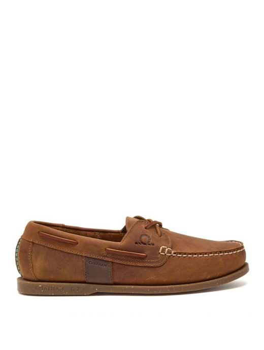Chatham Men's Java II G2 Premium Leather Sustainable Deck Shoe Walnut