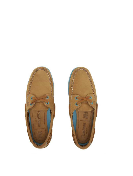 Chatham Women's Pippa II G2 Boat Shoe Tan/Turquoise