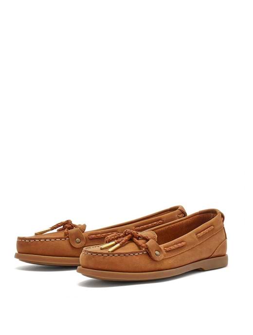 Chatham Women's Rota G2 Nubuck Slip On Boat Shoe Walnut