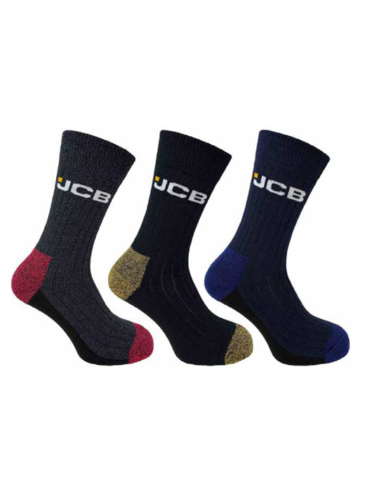 Cleversocks JCB 3 Pack Boot Socks Assorted -UK 6-11