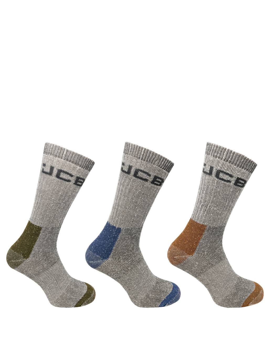 Cleversocks JCB Men's Boot Sock 3-Pack Grey