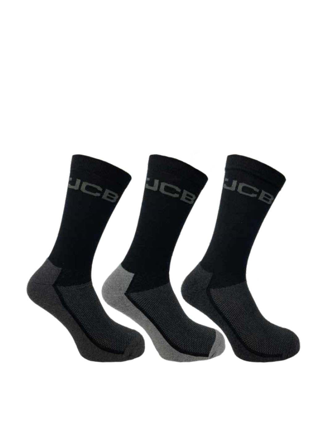 Cleversocks JCB Men's Work Sock 3-Pack Black/Grey
