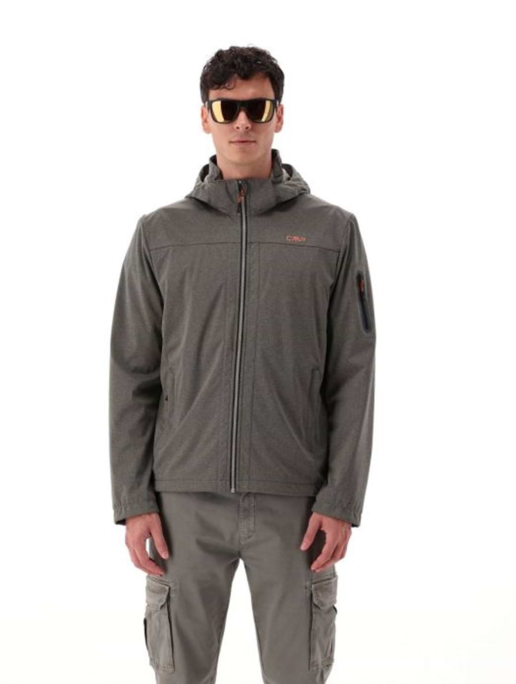 CMP Men's Light Softshell Jacket With Detachable Hood Sage