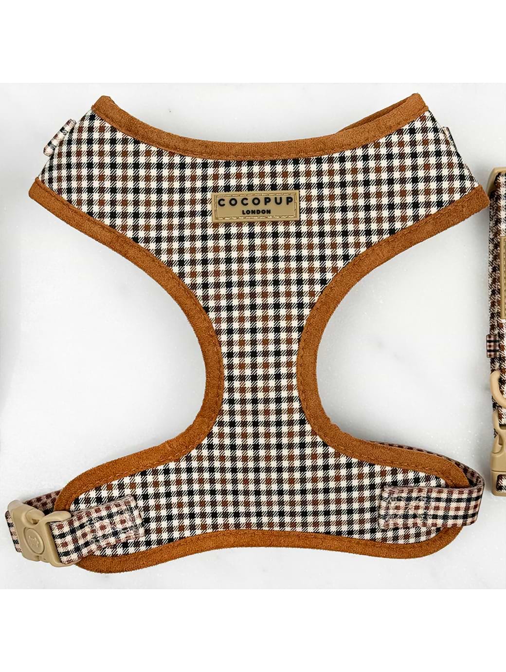 Cocopup London Adjustable Neck Harness Heritage Check