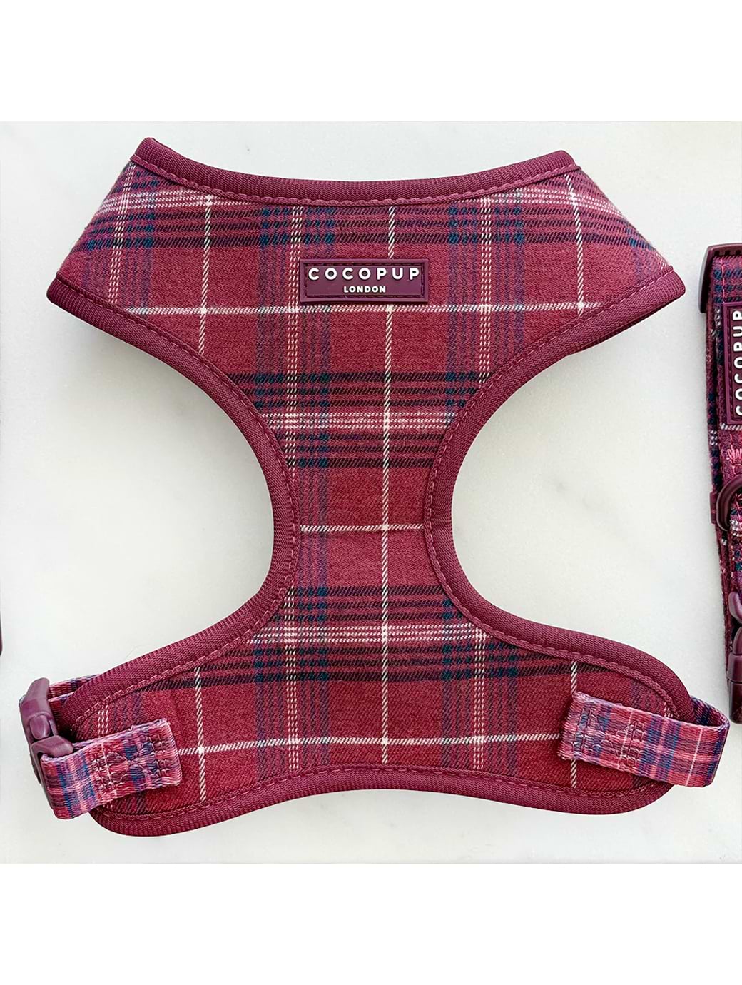 Cocopup London Adjustable Neck Harness Mulberry Plaid