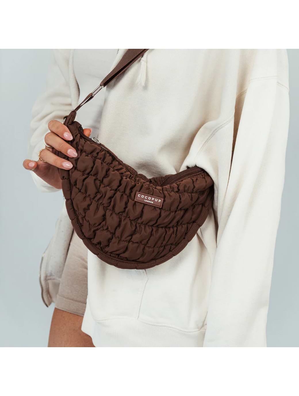 Cocopup London Crossbody Crescent Dog Walking Bag Espresso