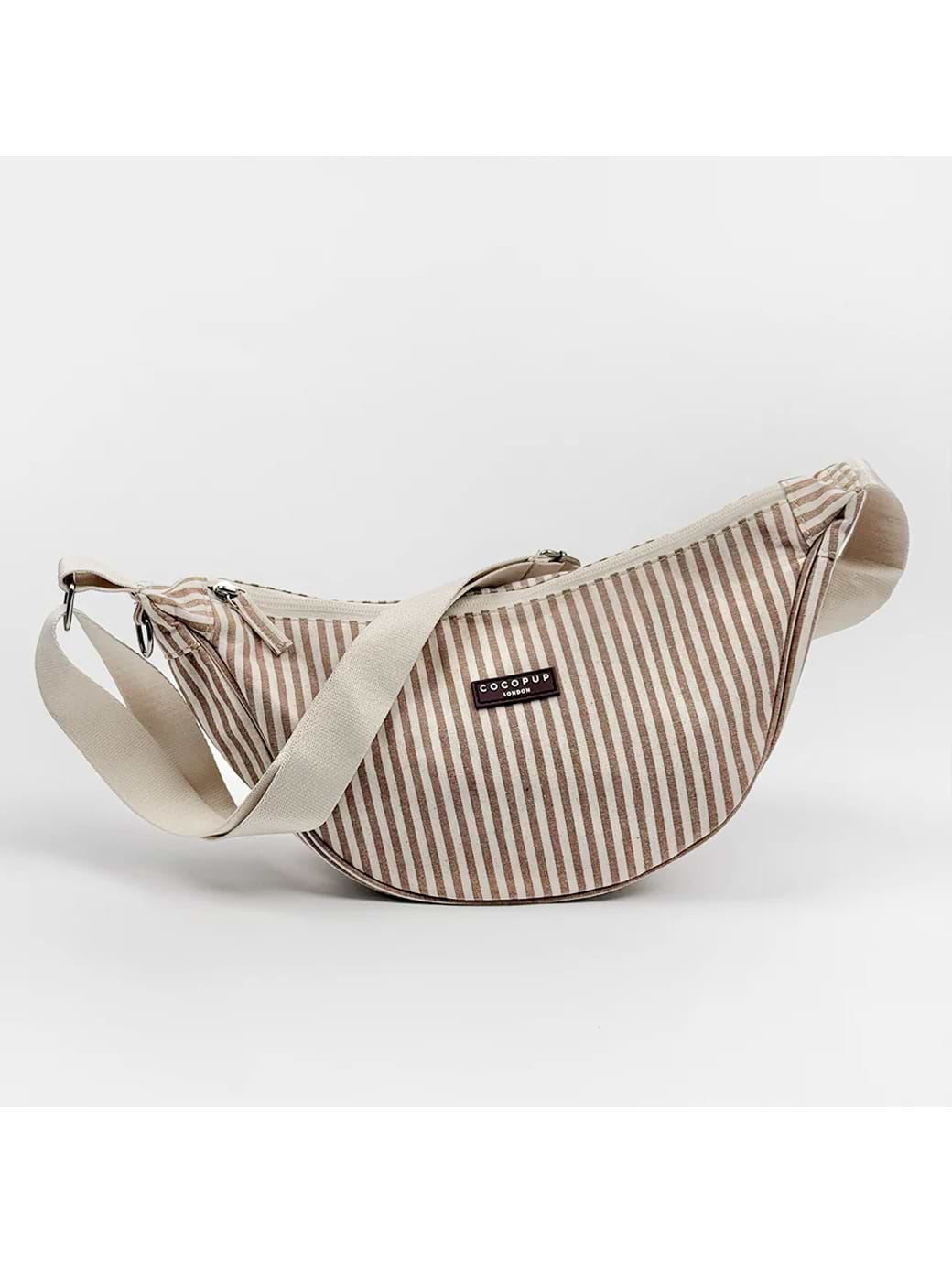 Cocopup London Crossbody Cresent Crossbody Bag London Linen Stripes  Multi One Size