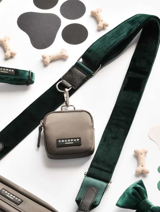 Cocopup London Velvet Bag Strap Forest Green