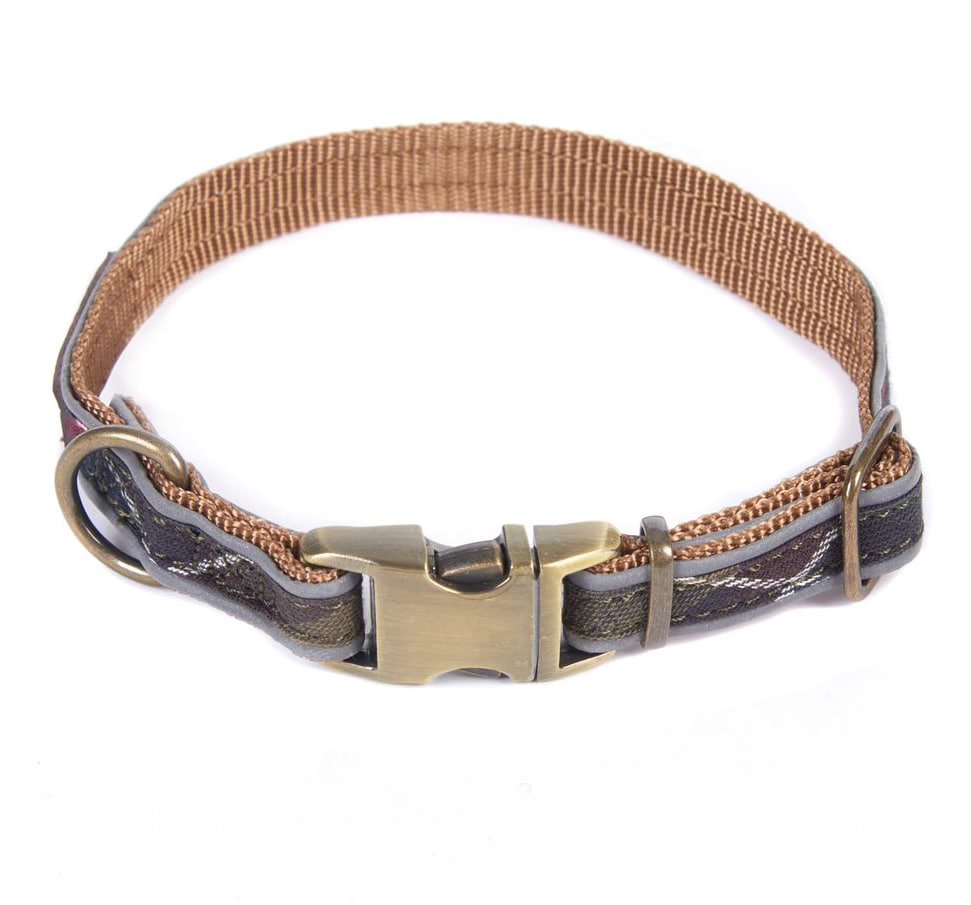 Barbour Reflective Tartan Dog Collar Classic Tartan-Large