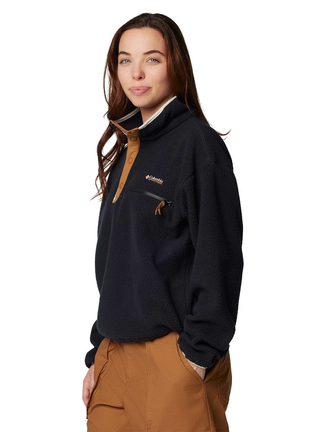 Columbia Women s Helvetia II Cropped Sherpa Half Snap Fleece Black