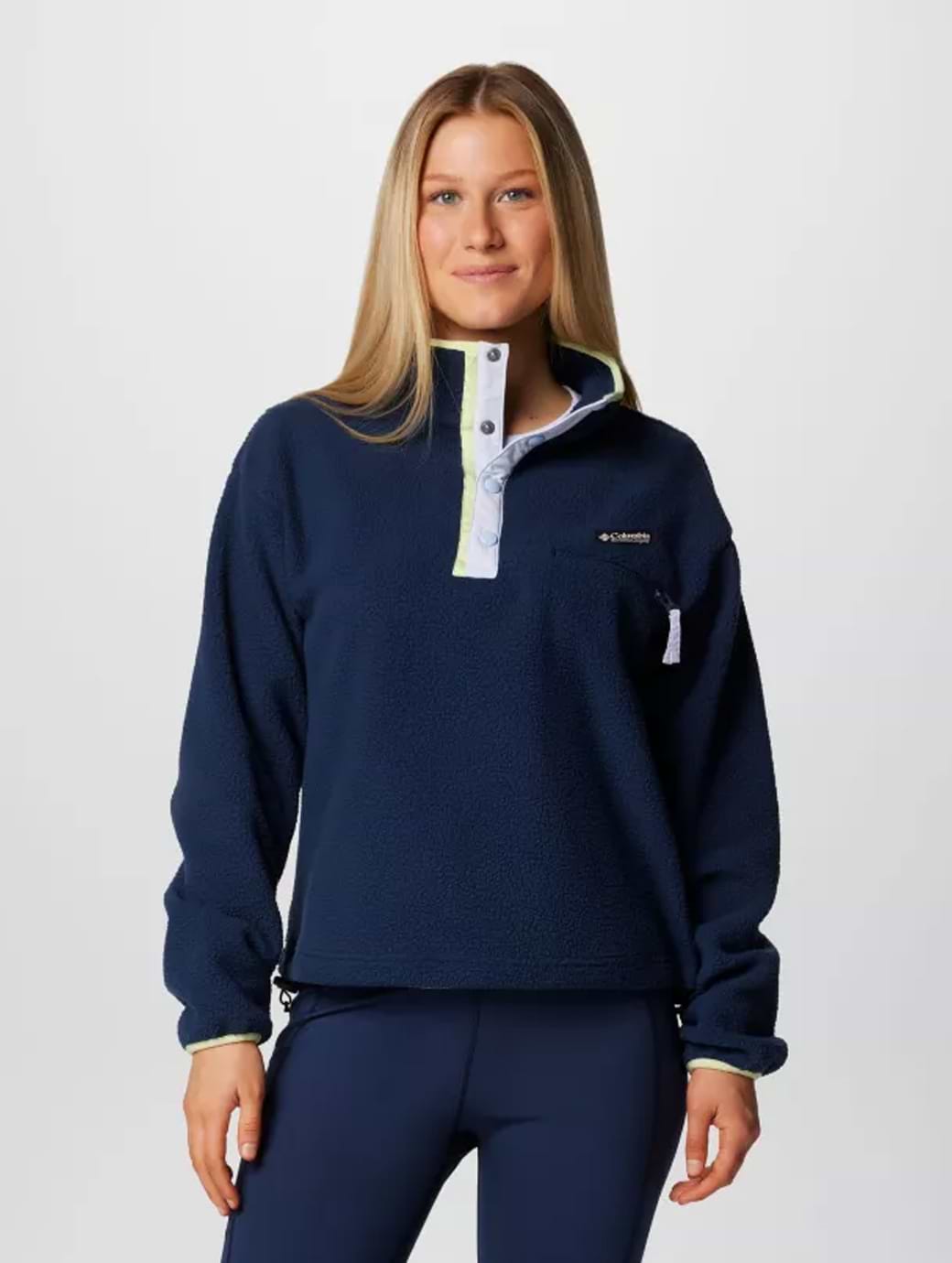 Columbia Women's Helvetia™ II Cropped Sherpa Half Snap Fleece Collegiate Navy