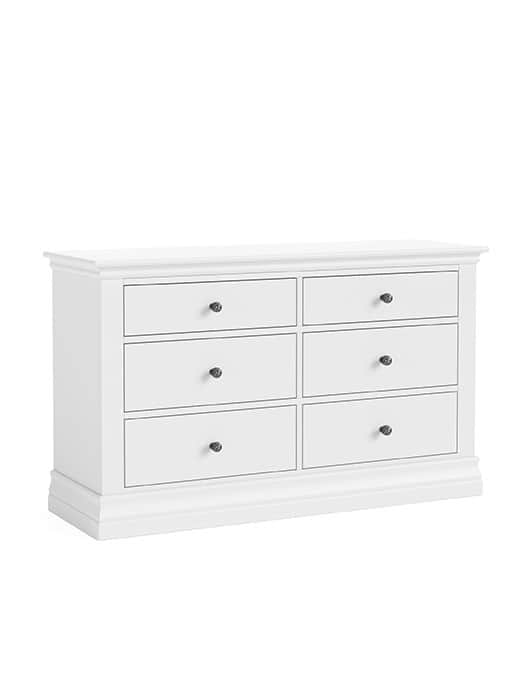 Bordeaux 6 Drawer Chest White