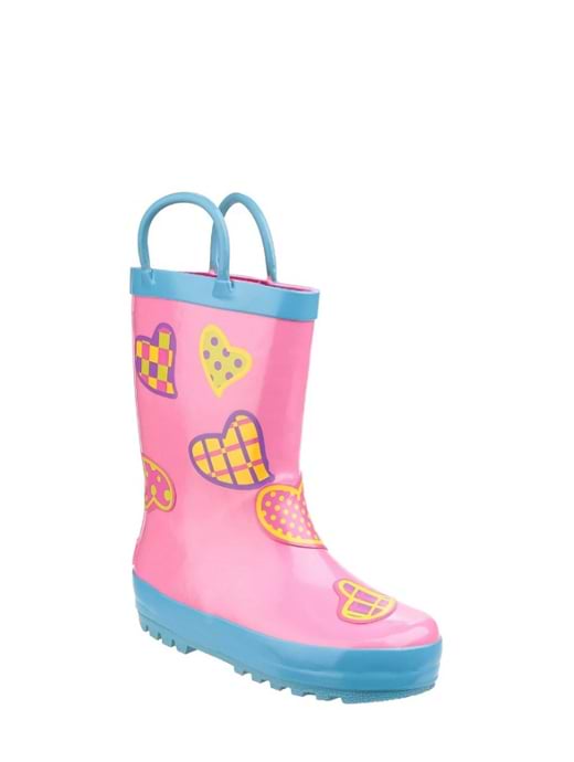 Cotswold Puddle Waterproof Pull On Boots Hearts