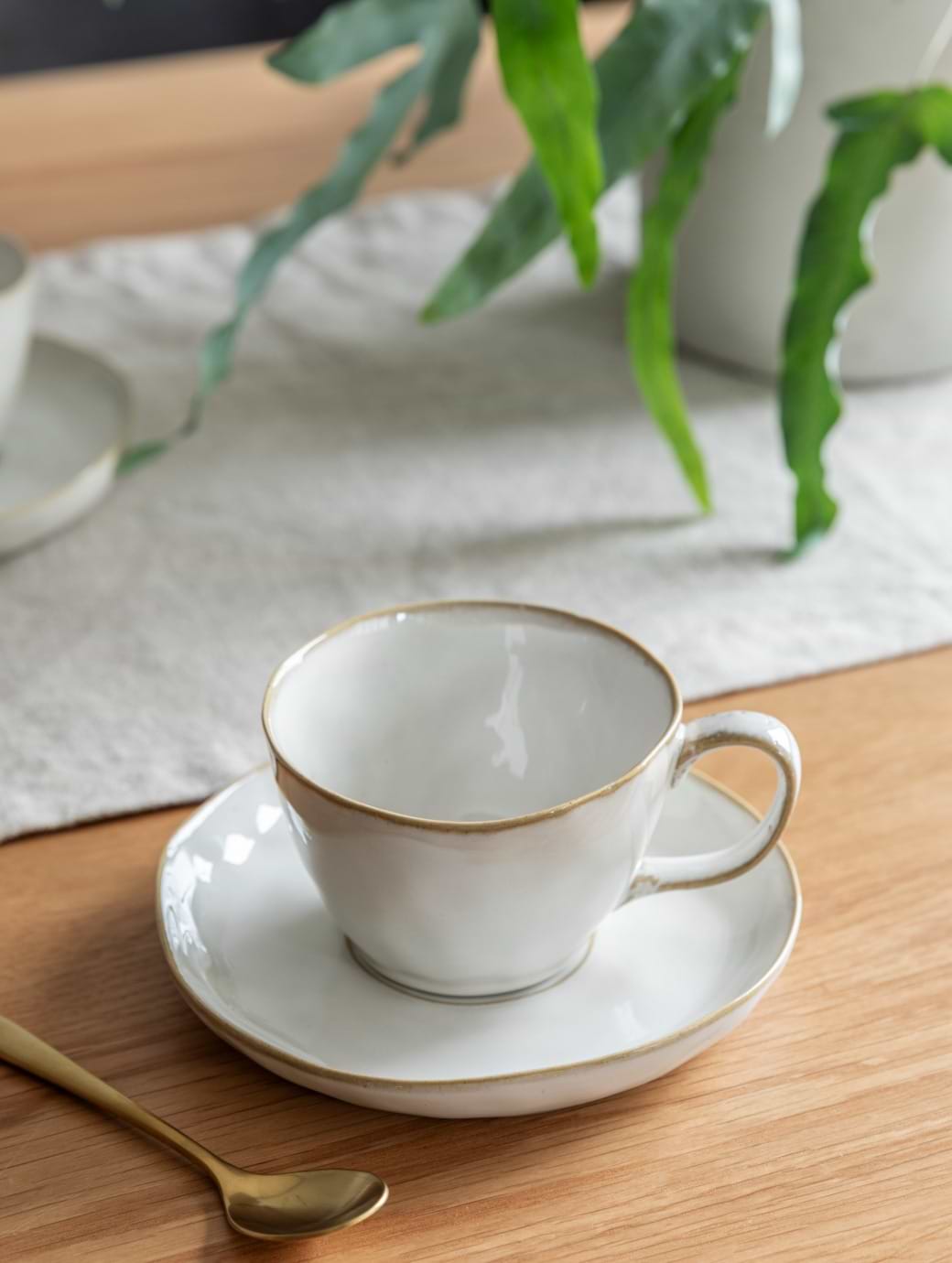 Garden Trading Ithaca Cup & Saucer White