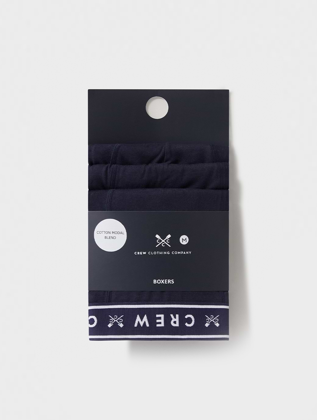 Crew Clothing Men's 3 Pack Cotton Modal Boxer Navy 