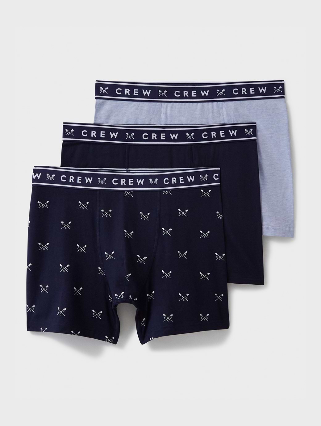 Crew Clothing Men's 3 Pack Cotton Modal Boxer Xoars Navy 
