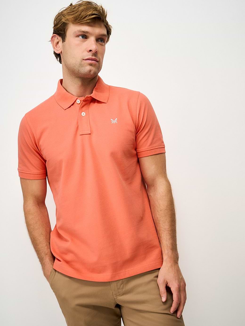 Crew Clothing Men's Classic Pique Polo Deep Sea Coral