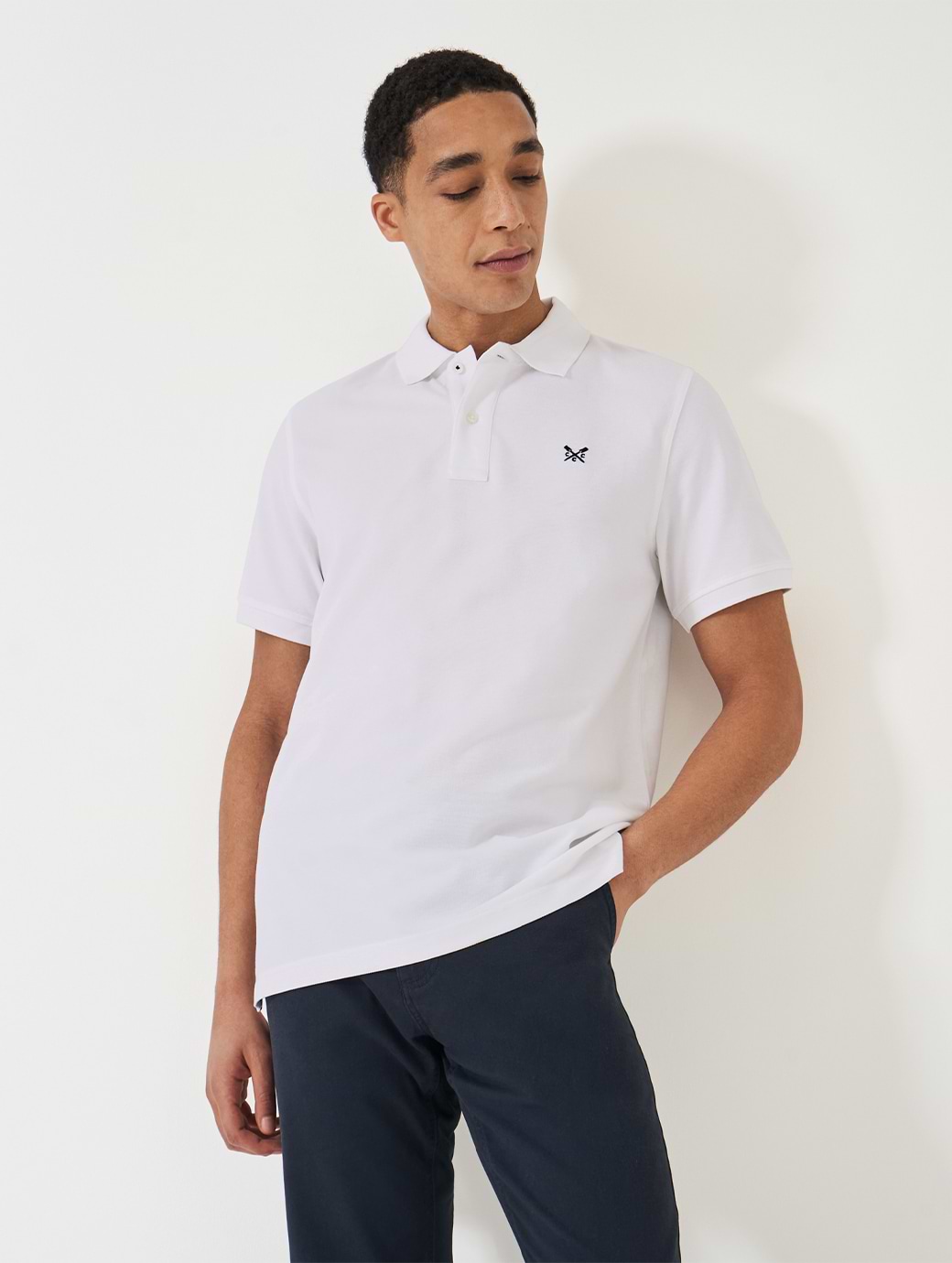 Crew Clothing Men's Classic Pique Polo Shirt Heritage White