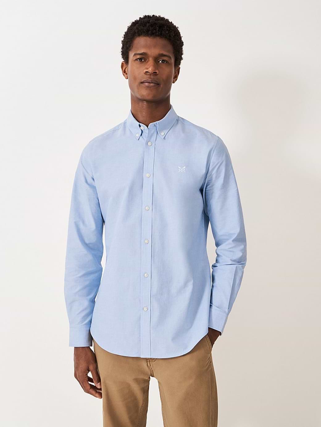 Crew Clothing Men's Slim Oxford Shirt Sky