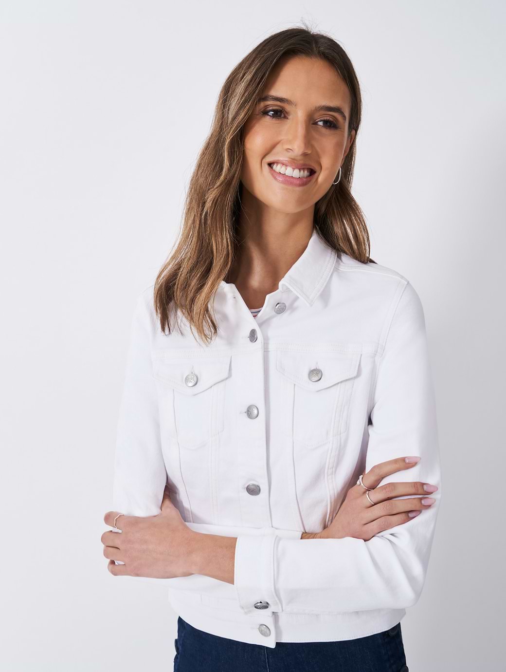 Crew Clothing Women's Denim Western Jacket White