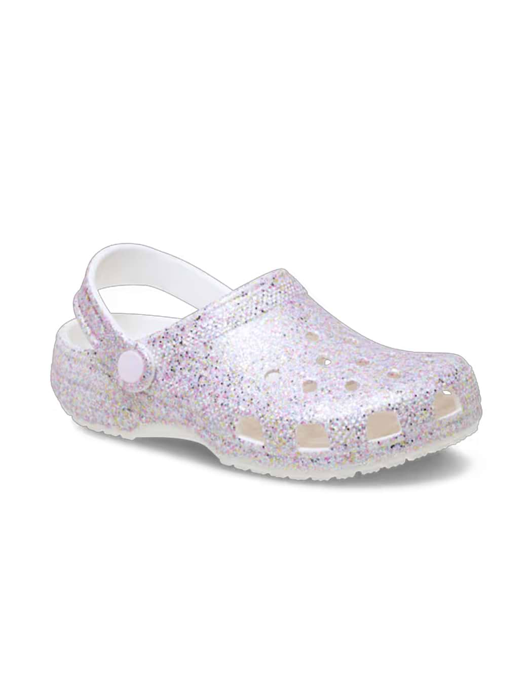Crocs Kids' Classic Fantasy Glitter Clog White