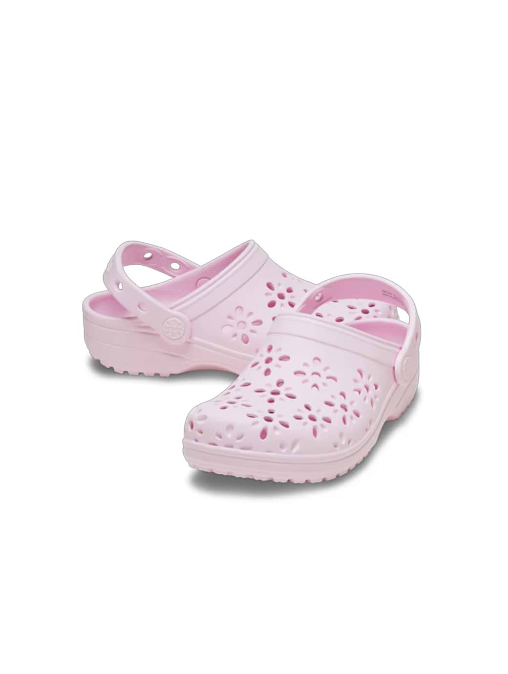 Crocs Kids' Classic Floral Cut-Out Clog Pink