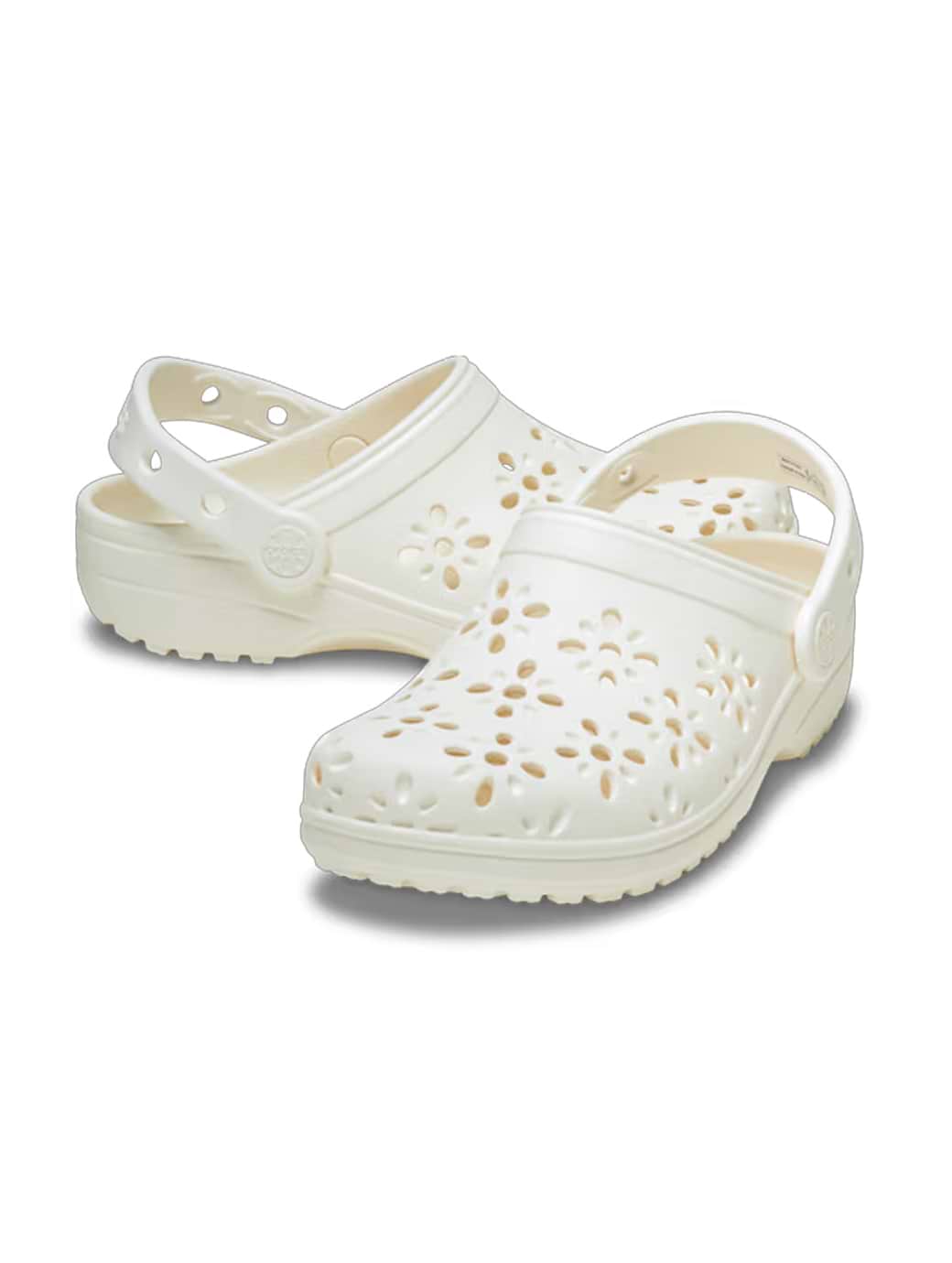 Crocs Unisex Classic Floral Cut-Out Clog Chalk