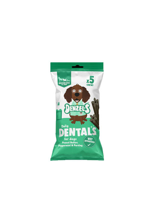 Denzel's Daily Dentals For Medium Dogs: Peanut Butter, Peppermint & Parsley [v]