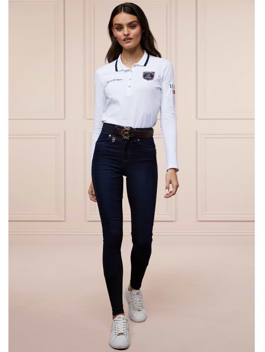 Holland Cooper Denim Thermal Full Grip Breeches Deep Indigo