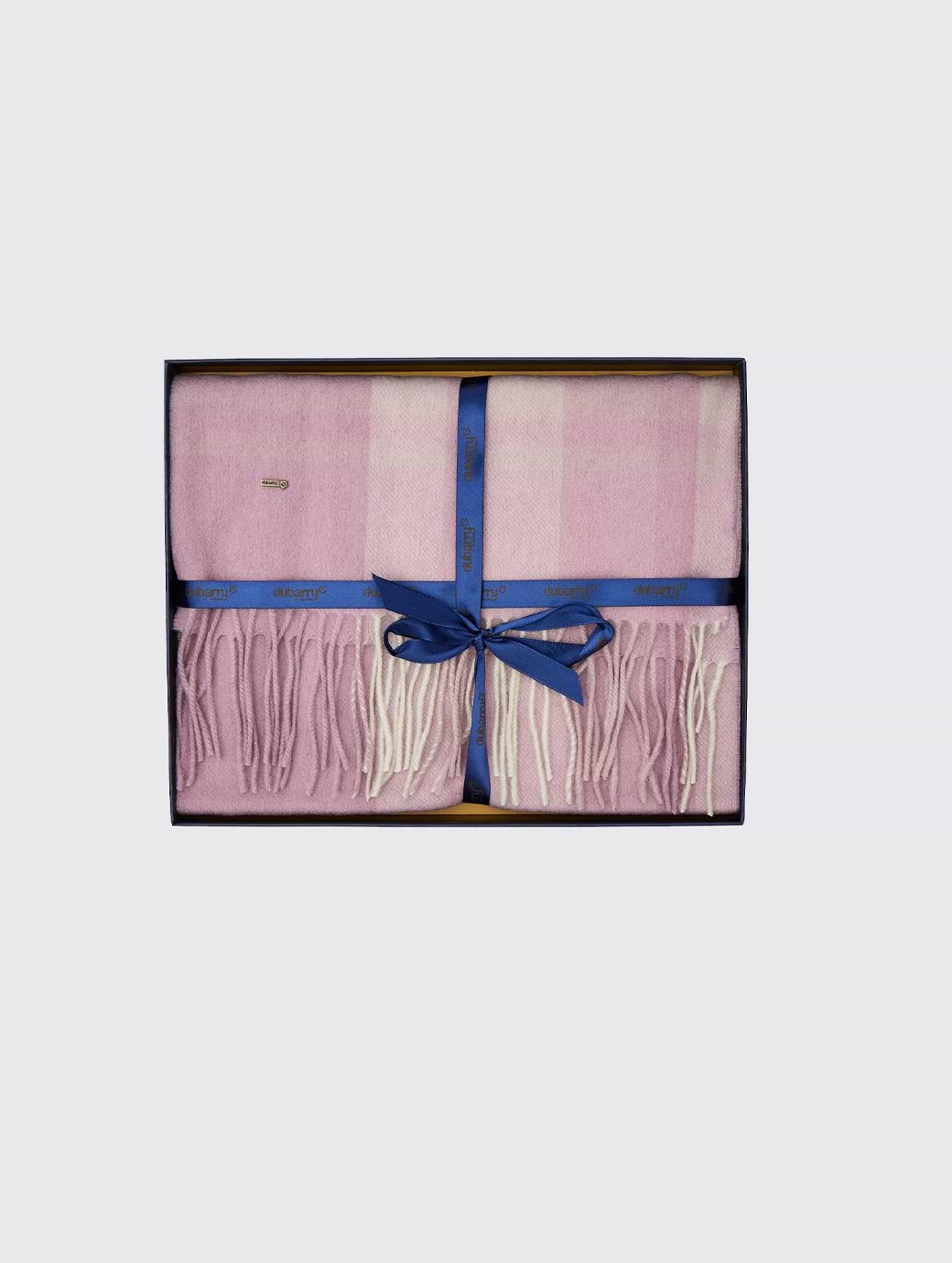 Dubarry Kinvara Wool Check Scarf Dusky Rose