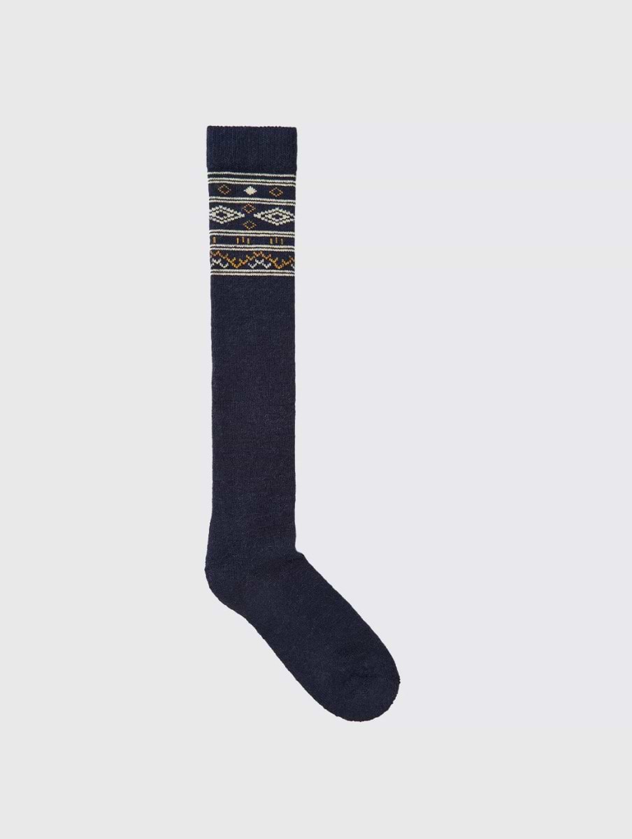Dubarry Rolestown Fair Isle Alpaca socks Navy