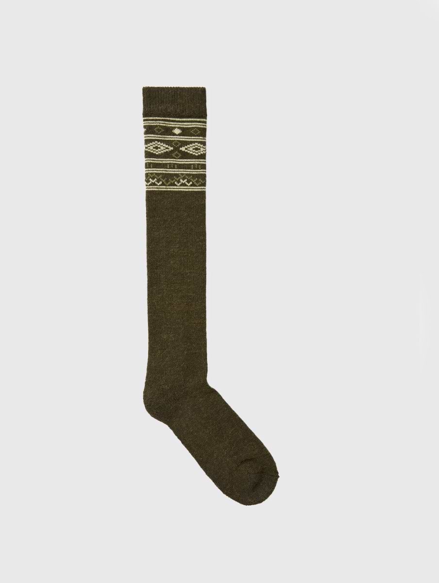 Dubarry Rolestown Fair Isle Alpaca socks Olive