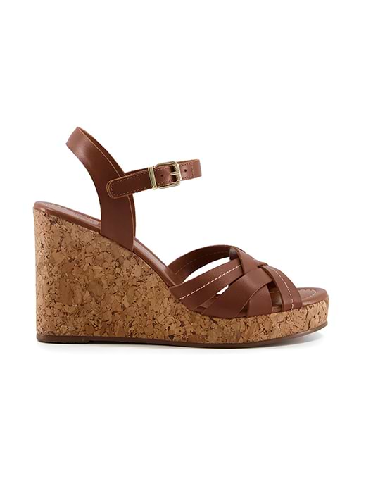 Dune London Women s Koral Cork Sole Wedges Tan