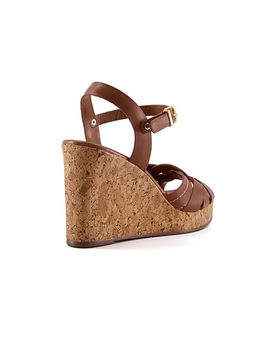 Dune London Women s Koral Cork Sole Wedges Tan