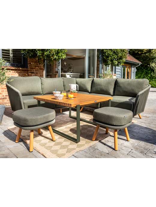 Hartman Eden Square Casual Dining Set Moss/Juniper
