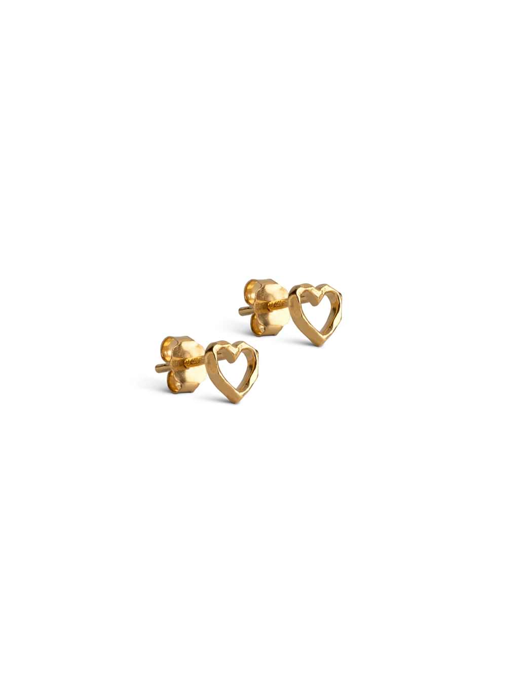 ENAMEL Copenhagen Organic Heart Studs Gold Plated