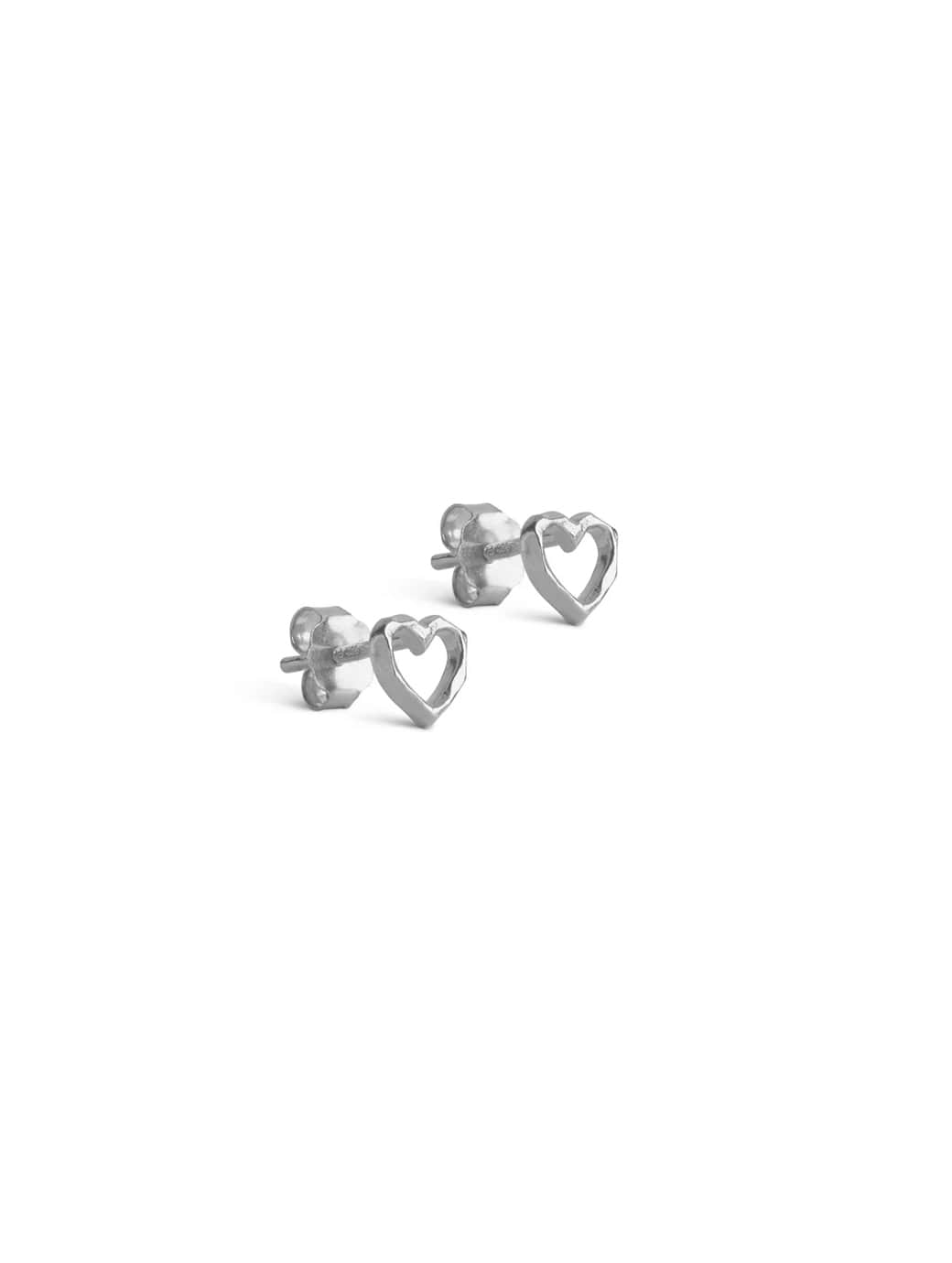 ENAMEL Copenhagen Organic Heart Studs Sterling Silver