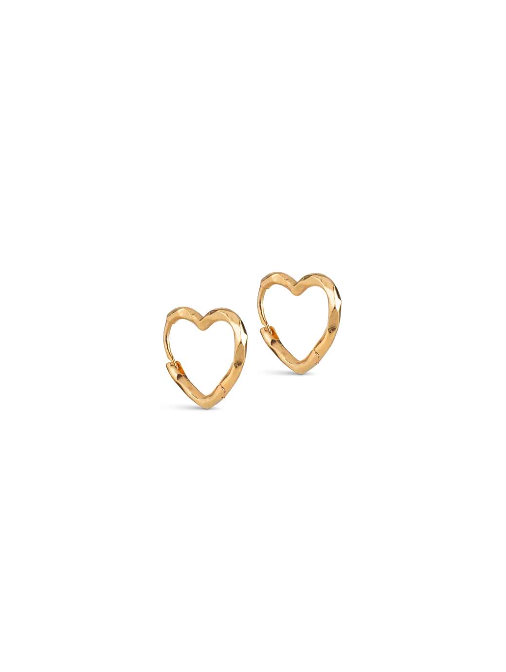 Enamel Copenhagen Women's Organic Heart Small Hoops Gold
